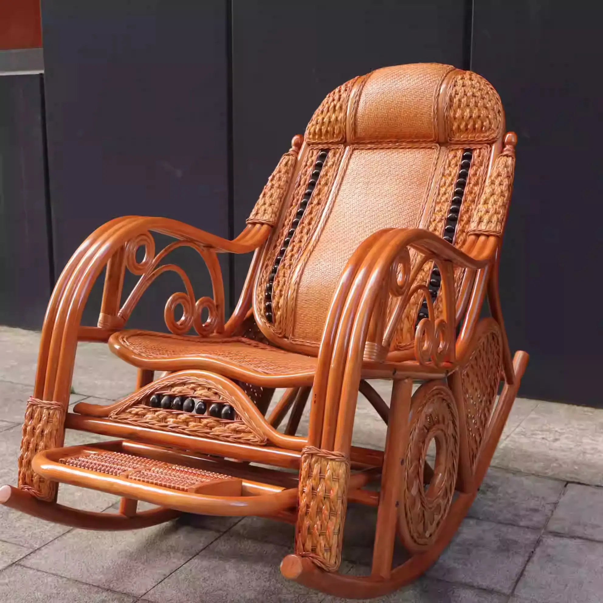 Rattan Waist-Protecting Rocking Chair