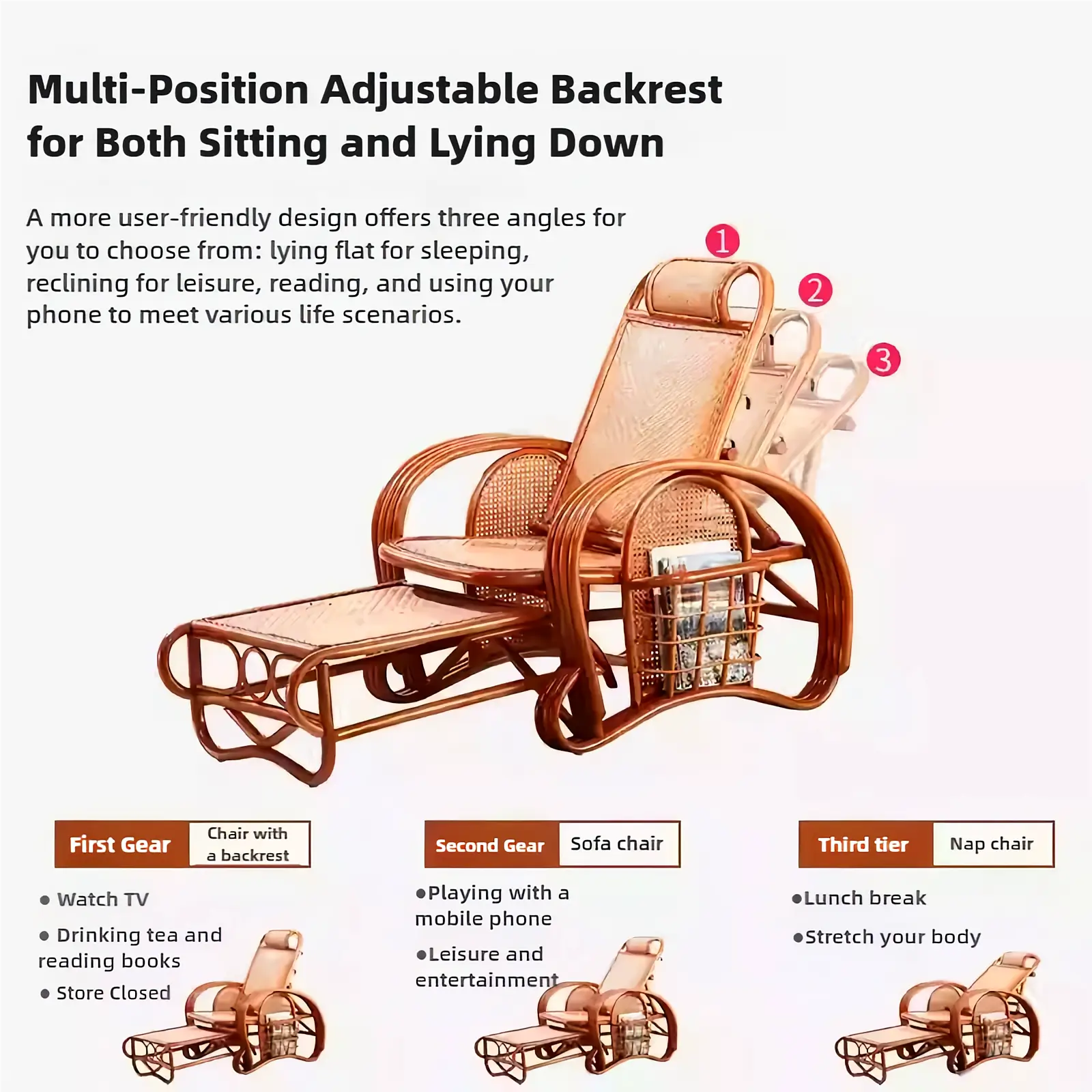 Rattan Leisure Lounge Chair with Coffee Table
